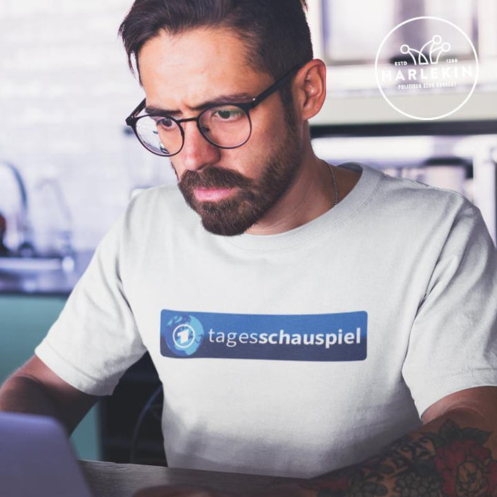 ADBUSTING & GUERILLA ORGANIC SHIRT BUBEN • TAGESSCHAUSPIEL LOGO-HARLEKINSHOP