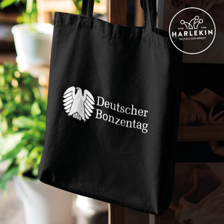 ADBUSTING & GUERILLA STOFFTASCHE • DEUTSCHER BONZENTAG - DUNKEL-HARLEKINSHOP