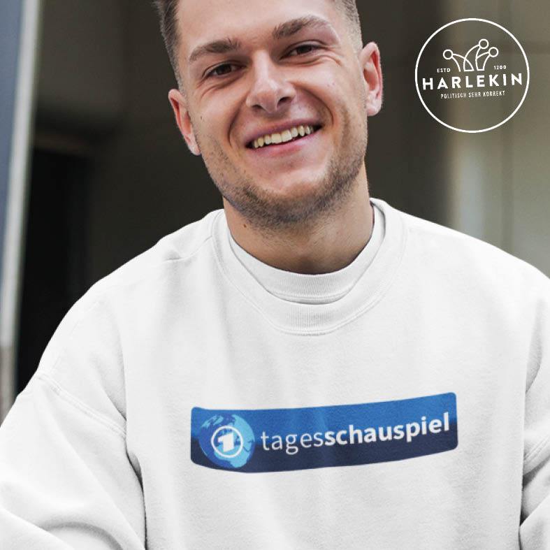 ADBUSTING & GUERILLA SWEATER BUBEN • TAGESSCHAUSPIEL LOGO-HARLEKINSHOP