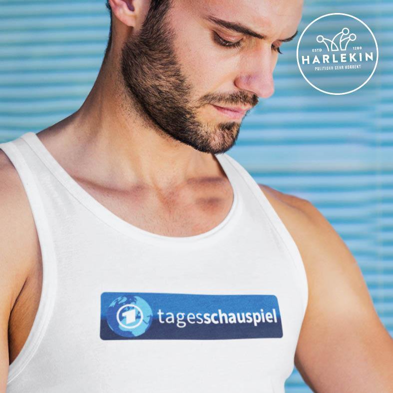 ADBUSTING & GUERILLA TANK TOP BUBEN • TAGESSCHAUSPIEL LOGO-HARLEKINSHOP