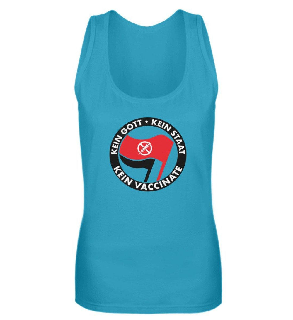 ADBUSTING & GUERILLA TANK TOP MÄDELS • KEIN GOTT KEIN STAAT KEIN VACCINATE-HARLEKINSHOP
