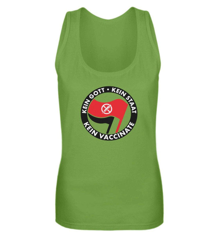 ADBUSTING & GUERILLA TANK TOP MÄDELS • KEIN GOTT KEIN STAAT KEIN VACCINATE-HARLEKINSHOP