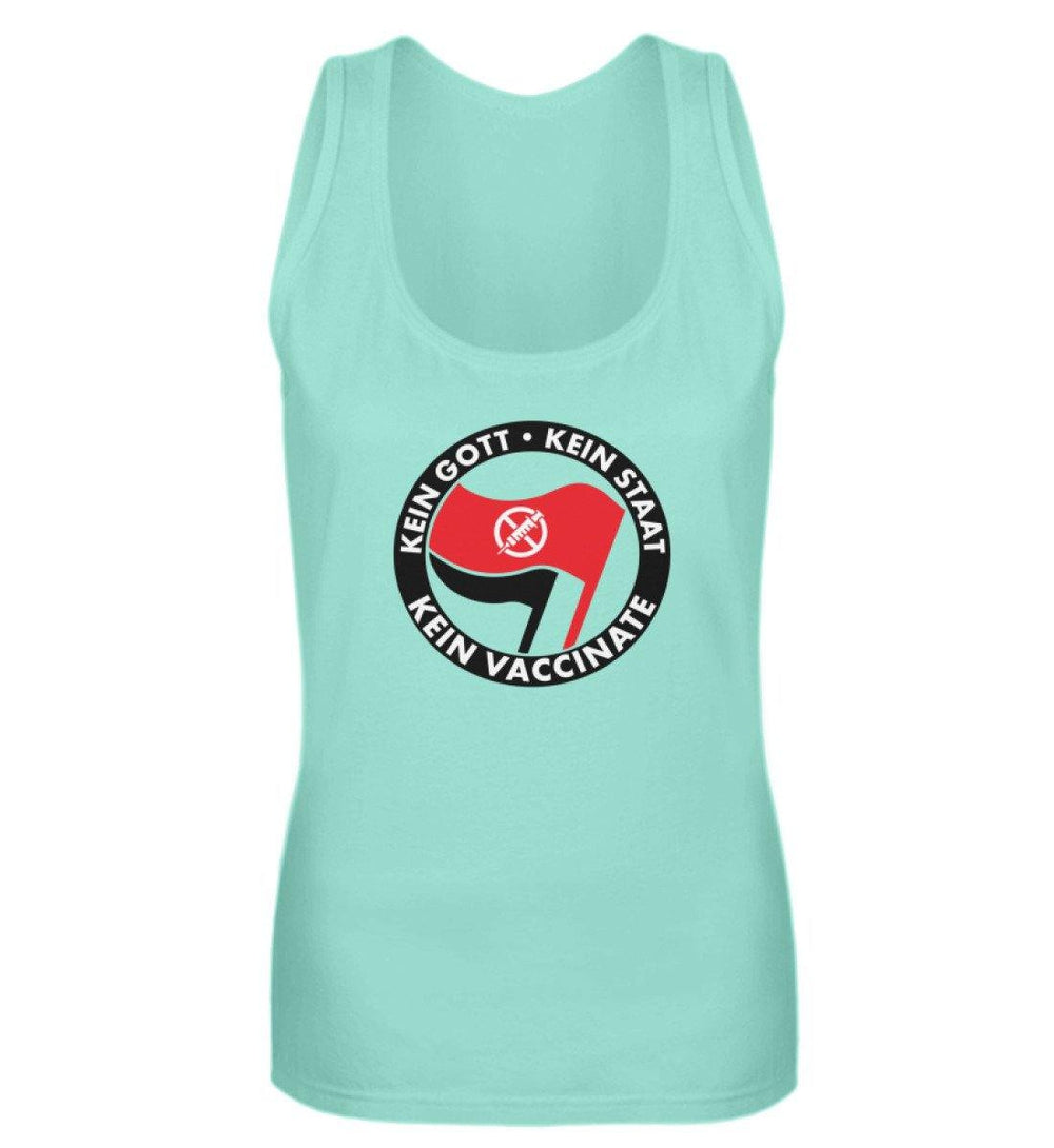 ADBUSTING & GUERILLA TANK TOP MÄDELS • KEIN GOTT KEIN STAAT KEIN VACCINATE-HARLEKINSHOP