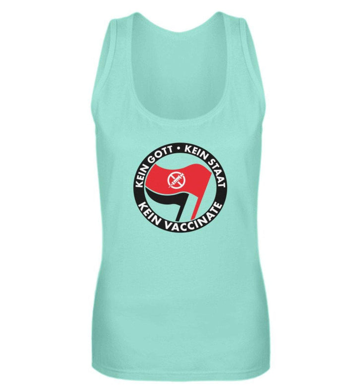 ADBUSTING & GUERILLA TANK TOP MÄDELS • KEIN GOTT KEIN STAAT KEIN VACCINATE-HARLEKINSHOP
