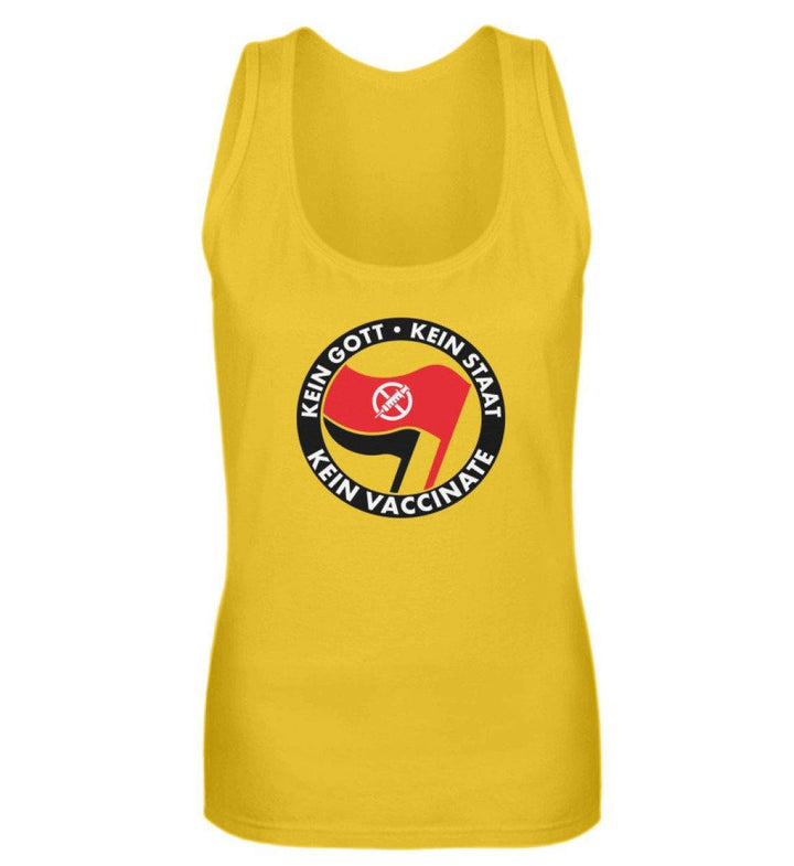 ADBUSTING & GUERILLA TANK TOP MÄDELS • KEIN GOTT KEIN STAAT KEIN VACCINATE-HARLEKINSHOP