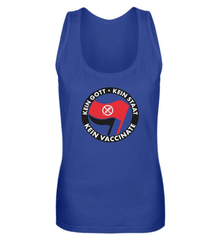 ADBUSTING & GUERILLA TANK TOP MÄDELS • KEIN GOTT KEIN STAAT KEIN VACCINATE-HARLEKINSHOP