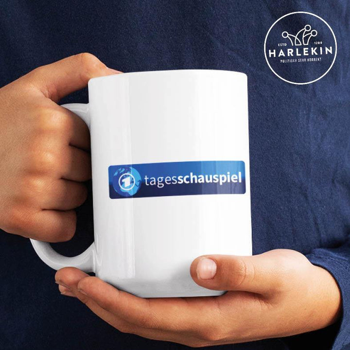 ADBUSTING & GUERILLA TASSE • TAGESSCHAUSPIEL LOGO-HARLEKINSHOP