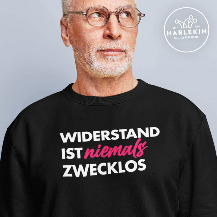 DIE MÖHRE: GRÜNZEUG ORGANIC SWEATER BUBEN • WIDERSTAND IST NIEMALS ZWECKLOS - DUNKEL