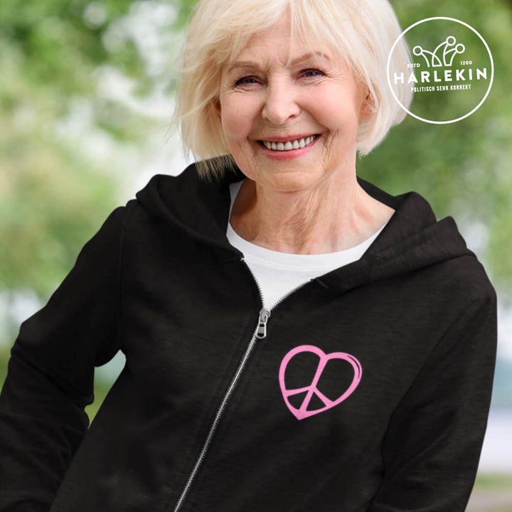 ZIPPER HOODIE MÄDELS / EDLER STICK • PEACE HEART