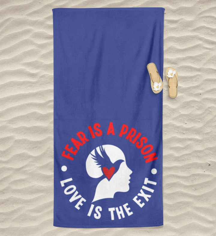 BEACH TOWEL / STRANDTUCH • FEAR IS A PRISON-HARLEKINSHOP