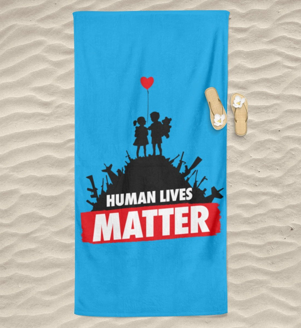 BEACH TOWEL / STRANDTUCH • HUMAN LIVES MATTER - HELL-HARLEKINSHOP
