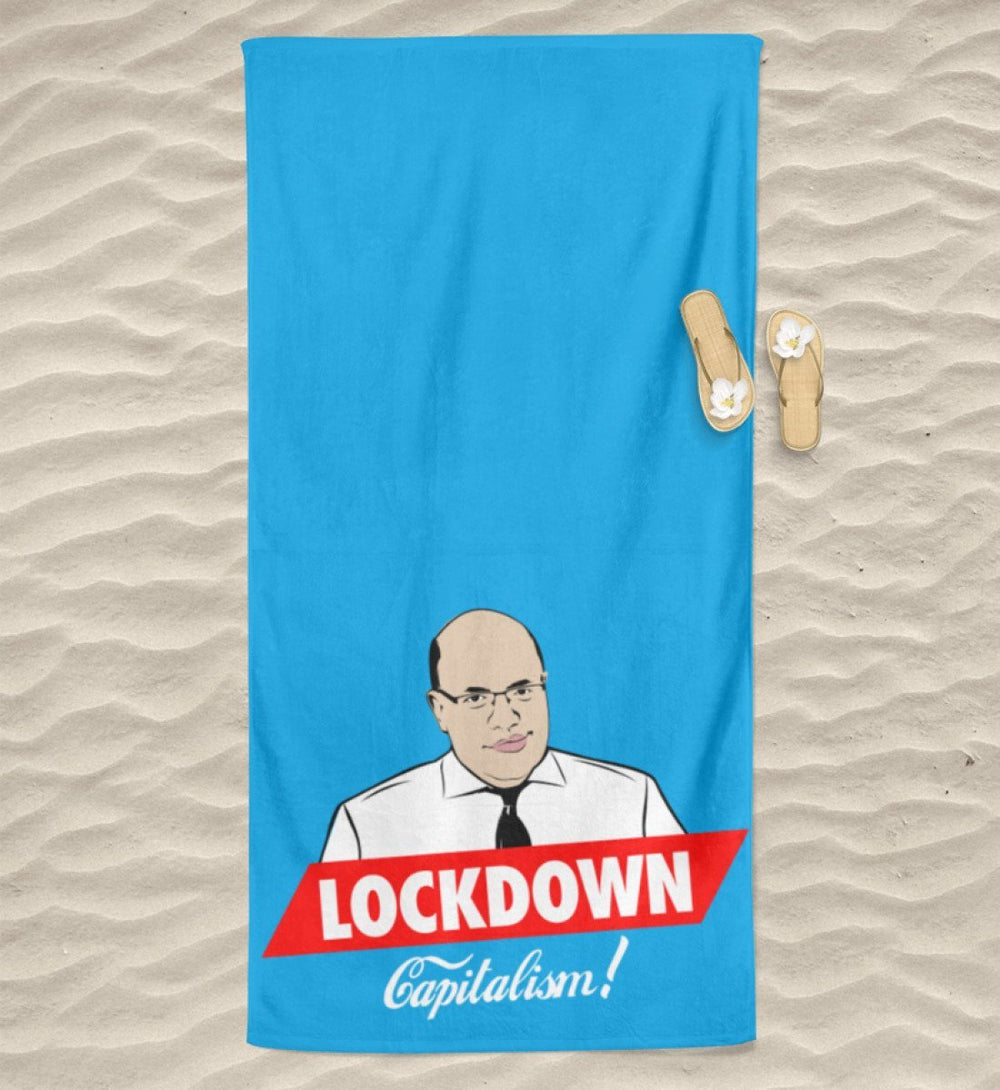 BEACH TOWEL / STRANDTUCH • LOCKDOWN CAPITALISM!-HARLEKINSHOP