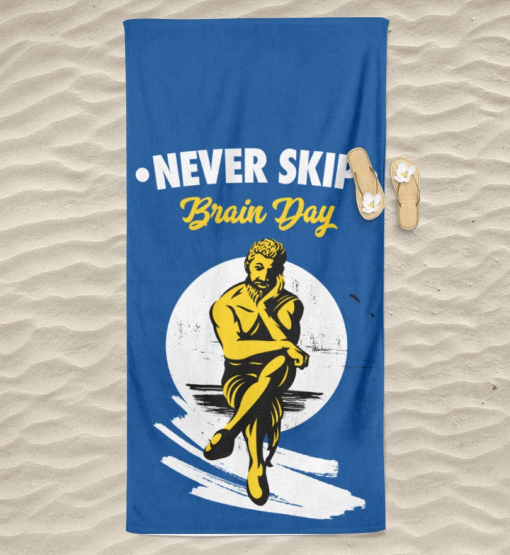 BEACH TOWEL / STRANDTUCH • NEVER SKIP BRAIN DAY-HARLEKINSHOP
