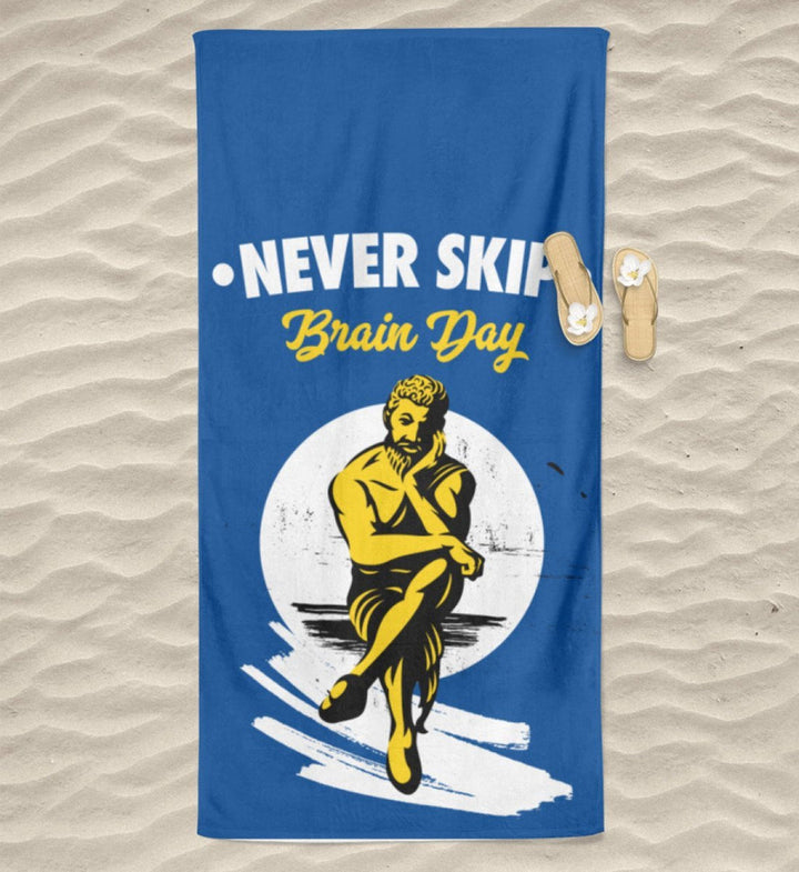 BEACH TOWEL / STRANDTUCH • NEVER SKIP BRAIN DAY-HARLEKINSHOP