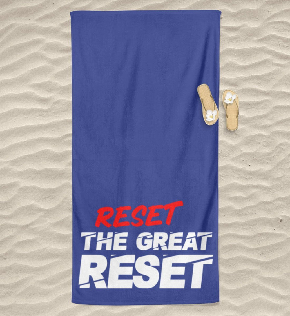 BEACH TOWEL / STRANDTUCH • RESET THE GREAT RESET-HARLEKINSHOP