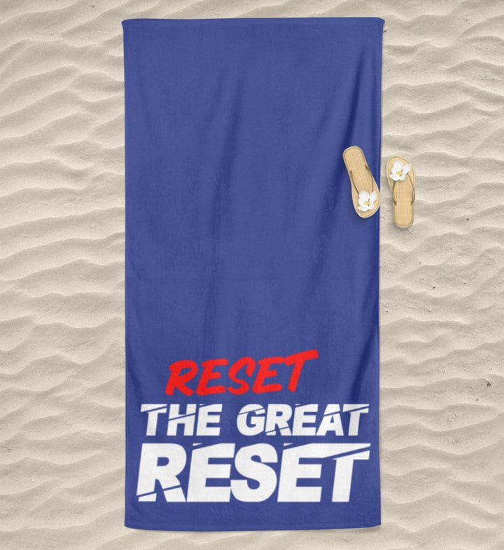 BEACH TOWEL / STRANDTUCH • RESET THE GREAT RESET-HARLEKINSHOP