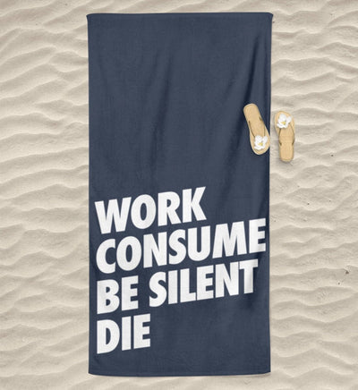 BEACH TOWEL / STRANDTUCH • WORK CONSUME BE SILENT-HARLEKINSHOP
