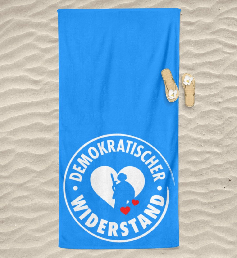 DEMOKR. WIDERSTAND BEACH TOWEL / STRANDTUCH • BADGE-HARLEKINSHOP