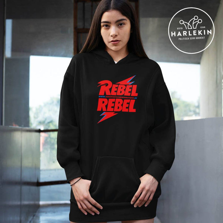 DEMOKR. WIDERSTAND HOODIEKLEID MÄDELS • REBEL REBEL-HARLEKINSHOP