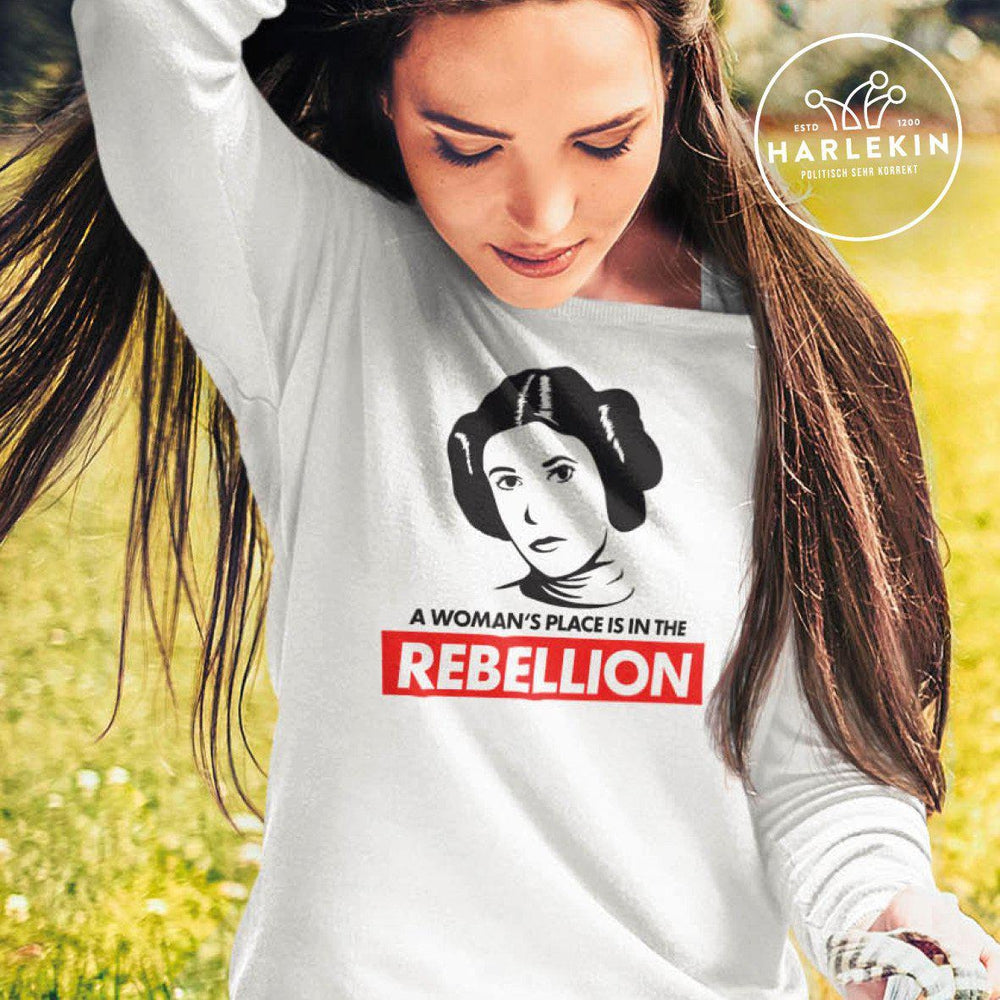 DEMOKR. WIDERSTAND ORGANIC SWEATER MÄDELS • A WOMANS PLACE IS IN THE REBELLION-HARLEKINSHOP