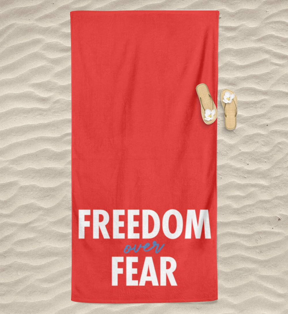 DEZENTE REBELLEN BEACH TOWEL / STRANDTUCH • FREEDOM OVER FEAR-HARLEKINSHOP