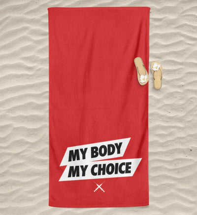 DEZENTE REBELLEN BEACH TOWEL / STRANDTUCH • MY BODY MY CHOICE-HARLEKINSHOP