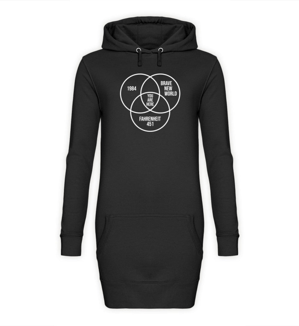 DEZENTE REBELLEN HOODIEKLEID MÄDELS • DYSTOPIE - DUNKEL-HARLEKINSHOP