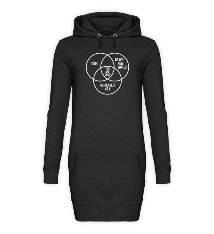 DEZENTE REBELLEN HOODIEKLEID MÄDELS • DYSTOPIE - DUNKEL-HARLEKINSHOP