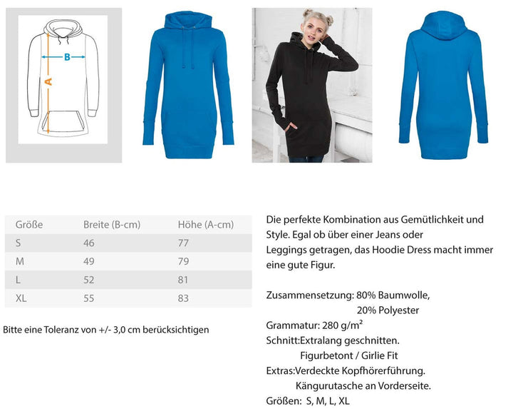 DEZENTE REBELLEN HOODIEKLEID MÄDELS • DYSTOPIE - DUNKEL-HARLEKINSHOP
