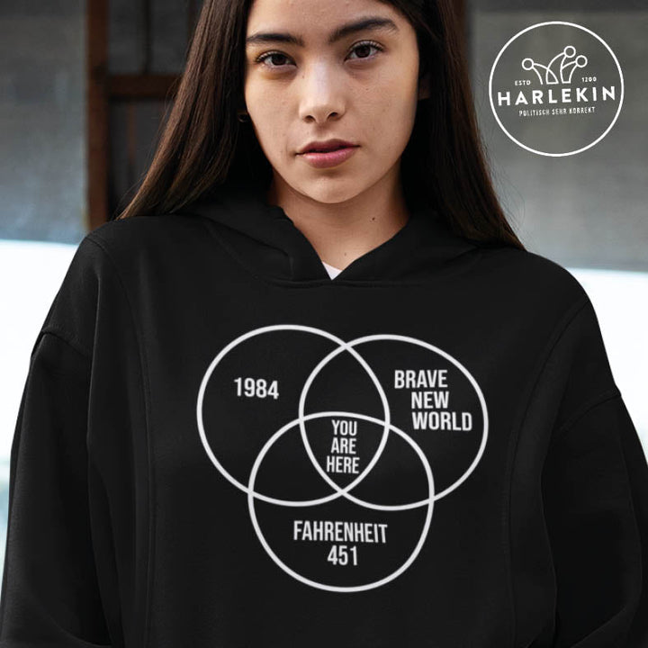 DEZENTE REBELLEN HOODIEKLEID MÄDELS • DYSTOPIE - DUNKEL-HARLEKINSHOP