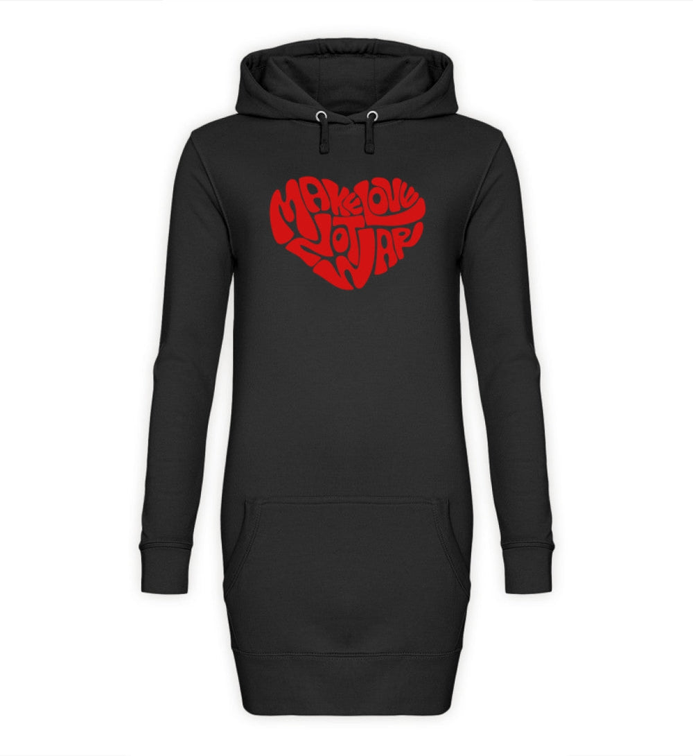 DEZENTE REBELLEN HOODIEKLEID MÄDELS • MAKE LOVE NOT WAR-HARLEKINSHOP