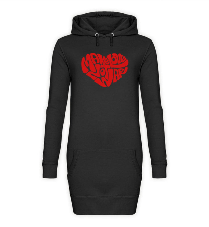 DEZENTE REBELLEN HOODIEKLEID MÄDELS • MAKE LOVE NOT WAR-HARLEKINSHOP