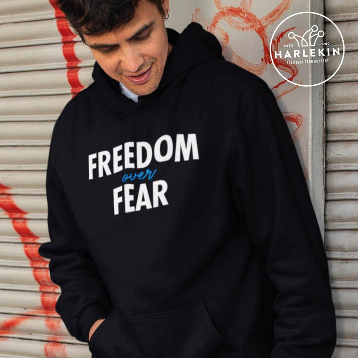 DEZENTE REBELLEN ORGANIC HOODIE BUBEN • FREEDOM OVER FEAR-HARLEKINSHOP