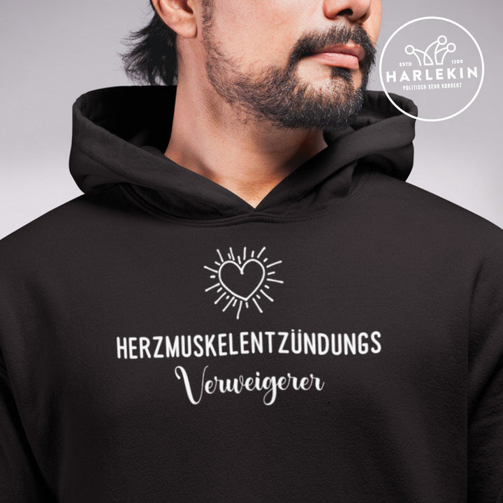 DEZENTE REBELLEN ORGANIC HOODIE BUBEN • HERZMUSKELENTZÜNDUNGSVERWEIGERER-HARLEKINSHOP
