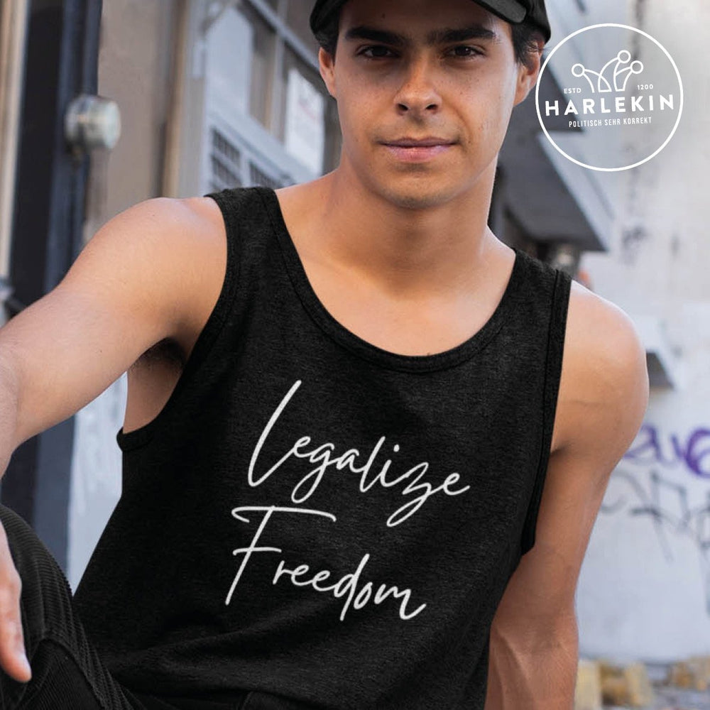 DEZENTE REBELLEN ORGANIC TANK TOP BUBEN • LEGALIZE FREEDOM-HARLEKINSHOP