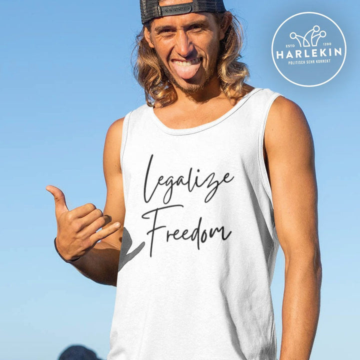 DEZENTE REBELLEN ORGANIC TANK TOP BUBEN • LEGALIZE FREEDOM-HARLEKINSHOP