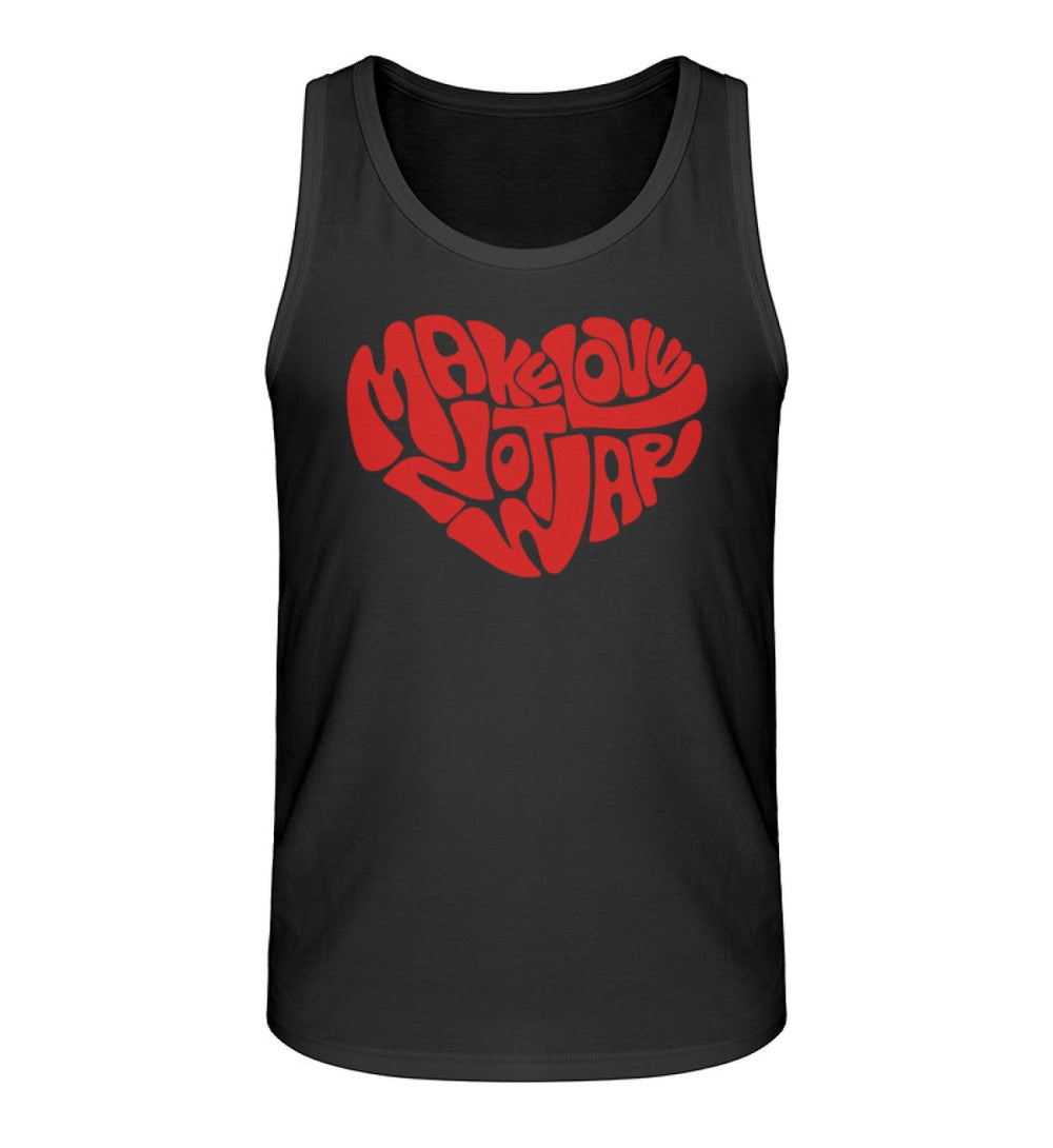 DEZENTE REBELLEN ORGANIC TANK TOP BUBEN • MAKE LOVE NOT WAR-HARLEKINSHOP