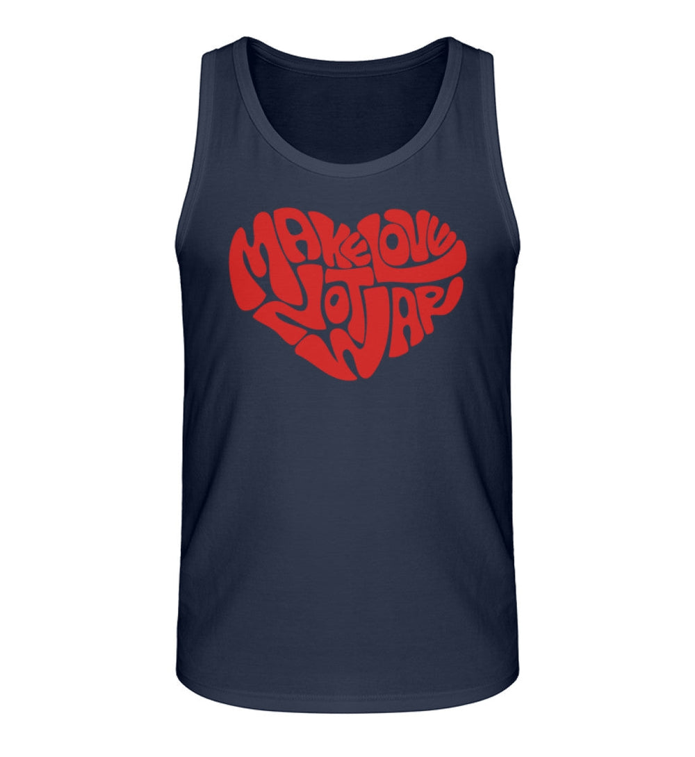 DEZENTE REBELLEN ORGANIC TANK TOP BUBEN • MAKE LOVE NOT WAR-HARLEKINSHOP