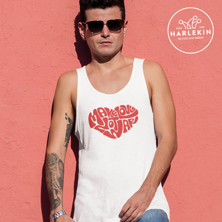 DEZENTE REBELLEN ORGANIC TANK TOP BUBEN • MAKE LOVE NOT WAR-HARLEKINSHOP