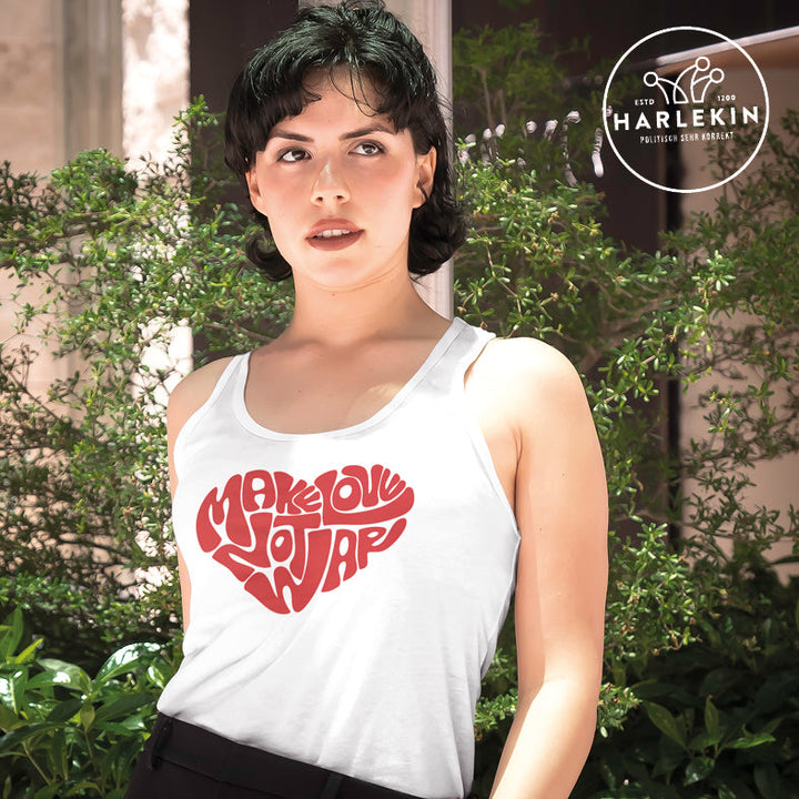 DEZENTE REBELLEN ORGANIC TANK TOP MÄDELS • MAKE LOVE NOT WAR-HARLEKINSHOP
