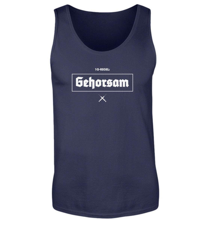 DEZENTE REBELLEN TANK TOP BUBEN • 1G-REGEL: GEHORSAM!-HARLEKINSHOP