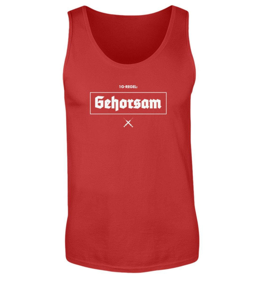 DEZENTE REBELLEN TANK TOP BUBEN • 1G-REGEL: GEHORSAM!-HARLEKINSHOP