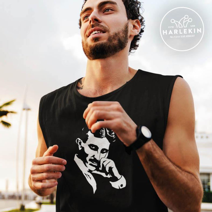 DEZENTE REBELLEN TANK TOP BUBEN • TESLA PORTRAIT-HARLEKINSHOP