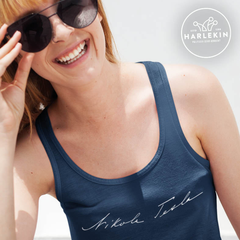 DEZENTE REBELLEN TANK TOP MÄDELS • TESLA SIGNATURE-HARLEKINSHOP