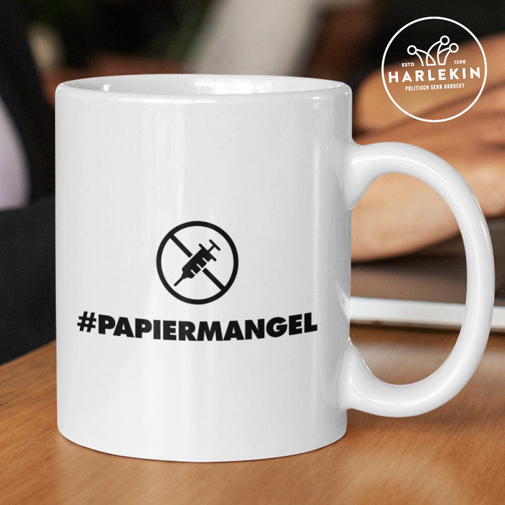DEZENTE REBELLEN TASSE • PAPIERMANGEL - HELL-HARLEKINSHOP
