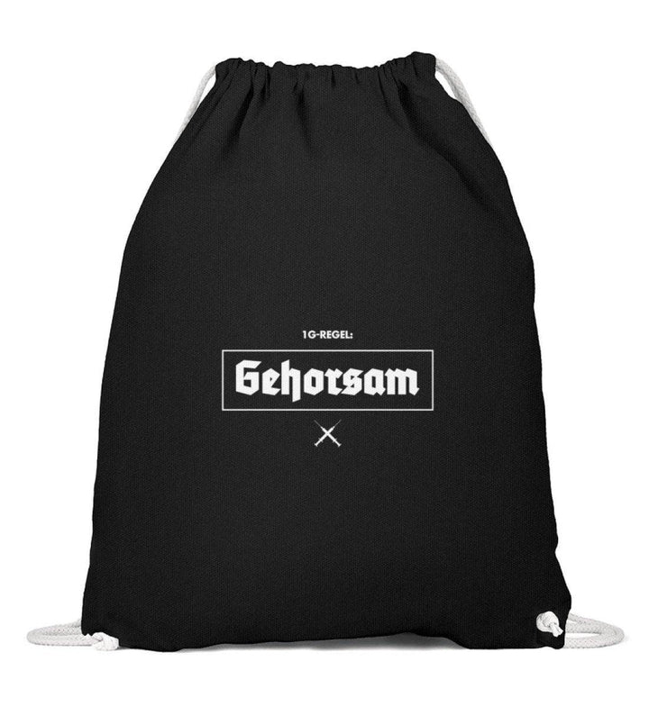 DEZENTE REBELLEN TURNBEUTEL • 1G-REGEL: GEHORSAM!-HARLEKINSHOP