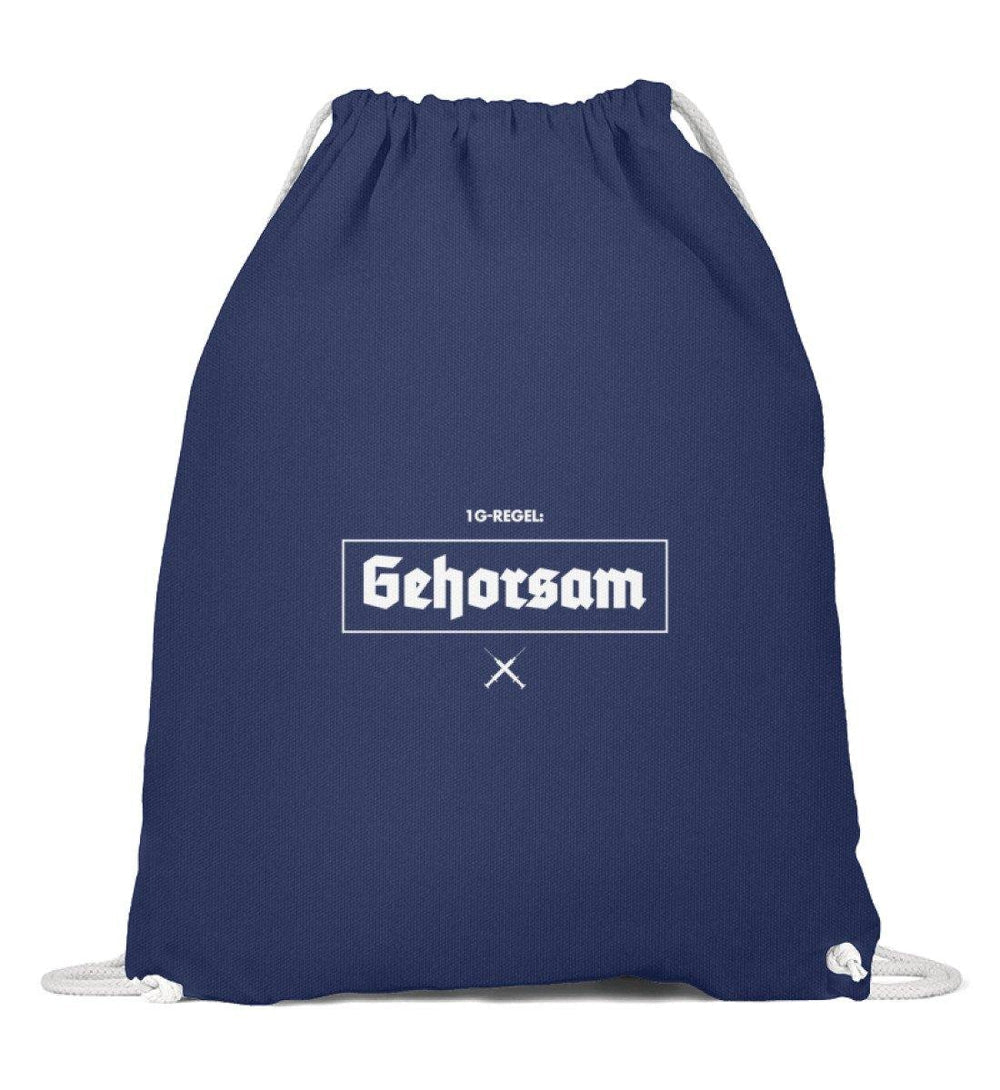 DEZENTE REBELLEN TURNBEUTEL • 1G-REGEL: GEHORSAM!-HARLEKINSHOP
