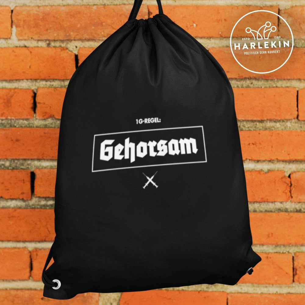 DEZENTE REBELLEN TURNBEUTEL • 1G-REGEL: GEHORSAM!-HARLEKINSHOP