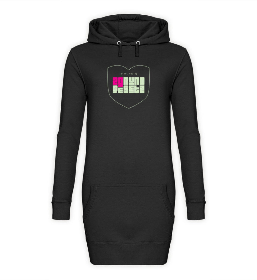 DIE MÖHRE: GRÜNZEUG HOODIEKLEID MÄDELS • 2G: STILL LOVING GRUNDGESETZ-HARLEKINSHOP