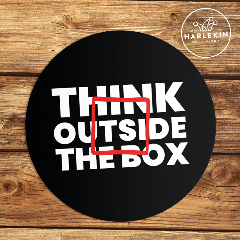 GROSSE STICKER / AUFKLEBER • THINK OUTSIDE THE BOX (10 STK.)-HARLEKINSHOP